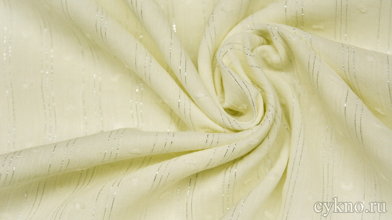 Ткань Блузочная светло-желтая с люрексом